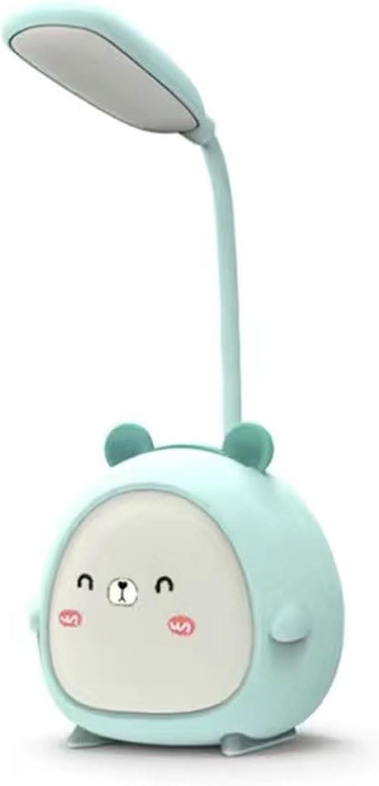 LED Desk Lamp，Mini Dog Night Light,Portable LED Table Light, Cute Foldable USB Rechargeable Reading Light Bedroom Children's Bedside Study (Blue)
