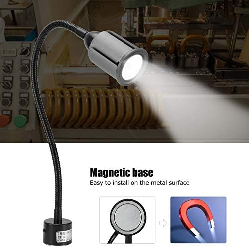 Hyuduo LED Lamp with Magnetic Base, 12W Long Flexible Gooseneck Desk Work Lamp, Sewing Machine Light for Workbench, Metal Lathe, Drill Press