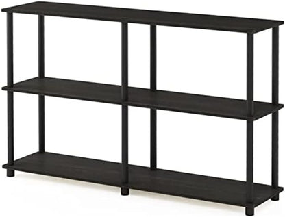 Furinno 4-Tier Shelf Display Rack and 3-Tier Double Storage Display Rack Bundle, Square and Round Tubes