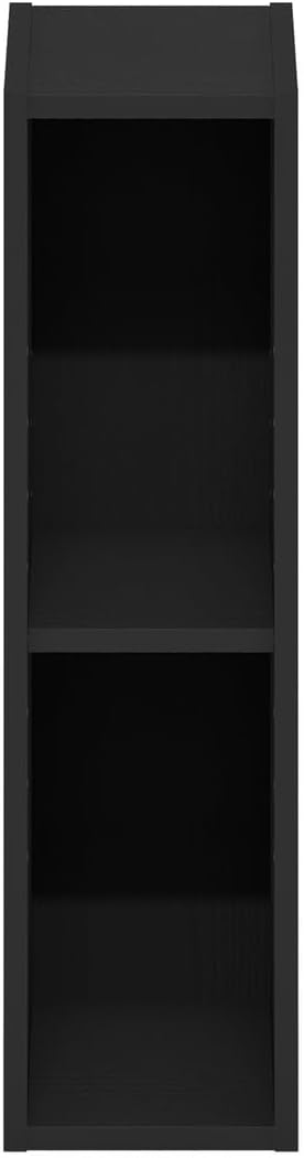Furinno Fulda 2-Tier Space Saving Storage Shelf Bookcase, 6-Inch Width, Blackwood