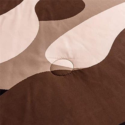 Meeting Story Camouflage Bedding Set, Colorful Pattern Style Comforter Set, 5 PCS One Comforter Two Pillowcases Two Sheets in One Bag, All Season Bedspread for Teens Adults (Coffee,Full5pcs