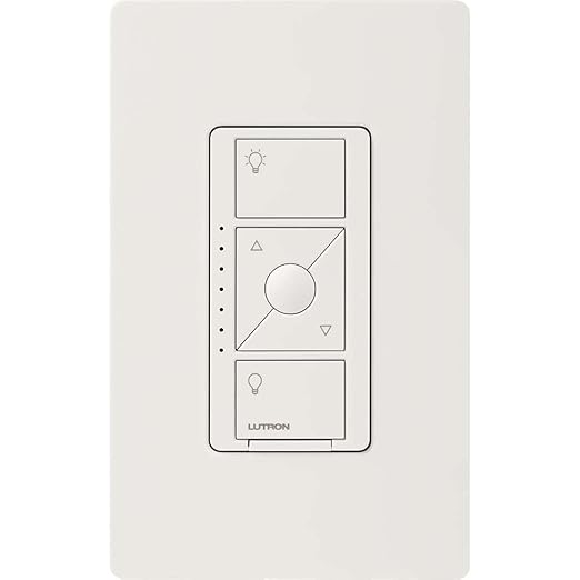 Lutron Caseta Original Smart Dimmer Switch ELV+ (Lutron Hub Required), 250W LED, Single-Pole/3-Way, Neutral Required, PD-5NE-IV, Ivory