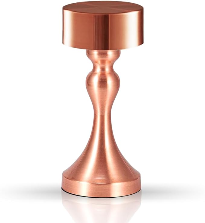 Portable Metal Desk Lamp, Cordless Metal LED Table Lamp,3 Color Touch Control Rechargeable Lamp,3-Levels Brightness Room Decor Desk Lamp,Bedside Lamp,Dining Room Lamp (Rose Gold)