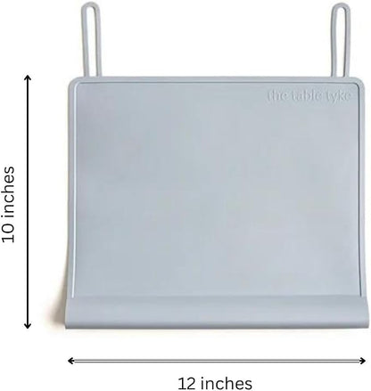 Silicone Placemats for Toddlers with Patented Edge Bumper | Kids Placemats Non Slip Travel Ready | Baby Placemat BPA Free for Restaurant Dining Table | Slate Grey