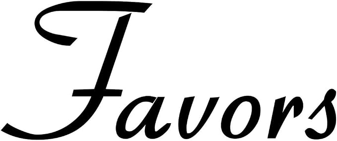 Favors 3.5w x 1.5h Label | Home Organization | Die Cut Vinyl Decal | Black Retro Font (Sticker Only)