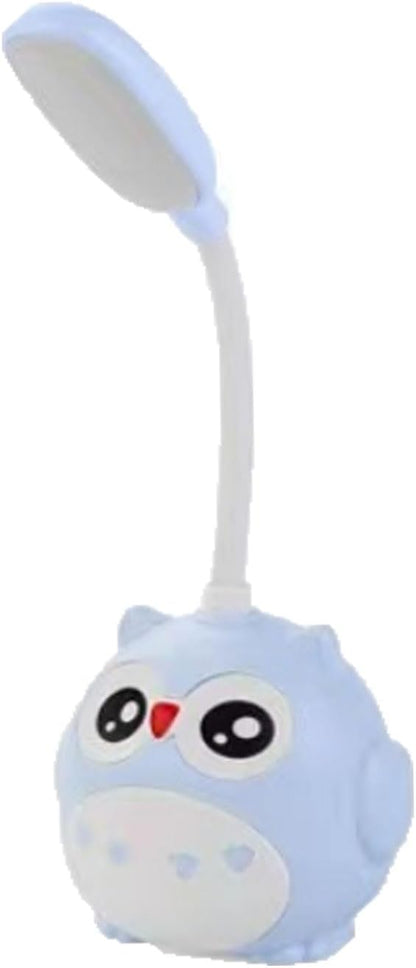 LED Desk Lamp for Kids, Mini Cute Owl Lamp Night Light, Foldable USB Rechargeable Reading Light Bedroom Children's Bedside Study (Blue)