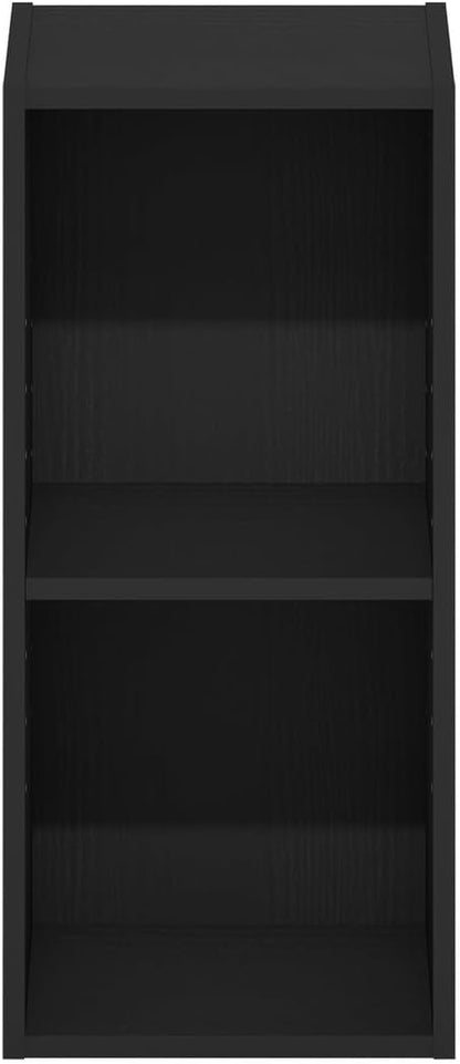 Furinno Fulda 2-Tier Space Saving Storage Shelf Bookcase, 10-Inch Width, Blackwood