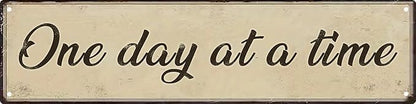 One Day At A Time Street Sign Retro Funny Wall Decor Metal Signs Fall Season Horror Theme Inappropriate Humor Bar Home College Dorm Decor