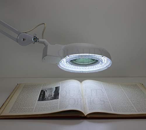 Desk Clamp Mount Magnifier Lamp Light Magnifying Glass Lens LED 8 Diopter