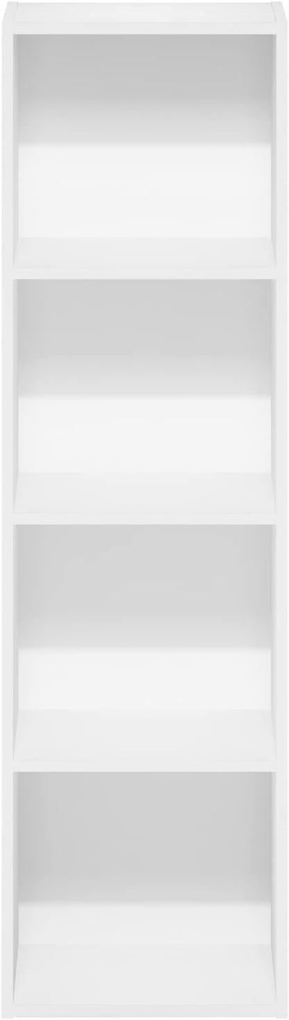 Furinno Luder Bookcase / Book / Storage, 4-Tier Cube,White