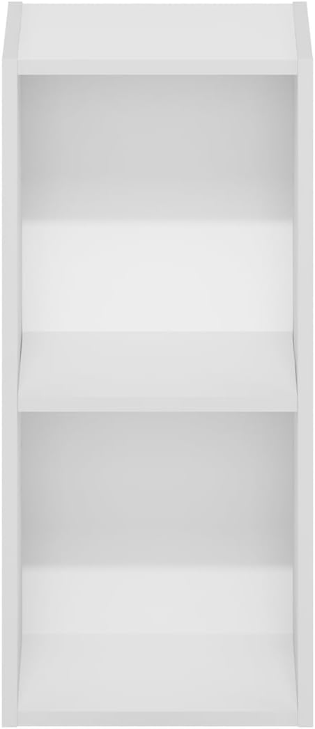 Furinno Fulda 2-Tier Space Saving Storage Shelf Bookcase, 10-Inch Width, White