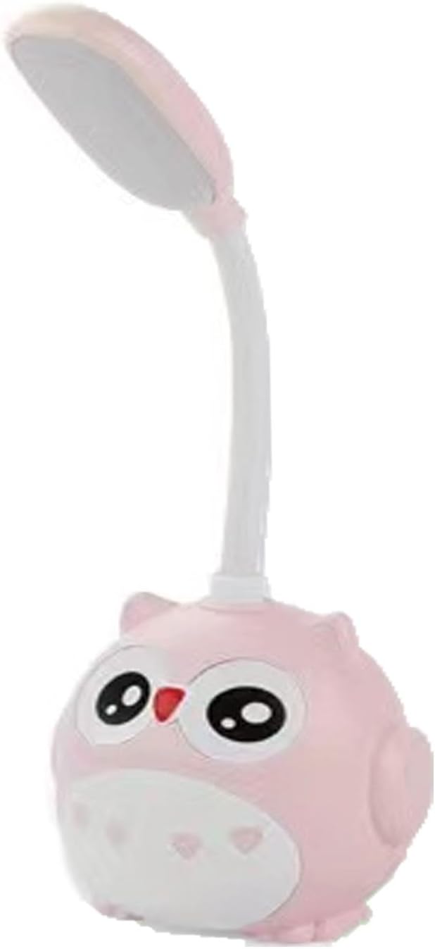 LED Desk Lamp for Kids, Mini Cute Owl Lamp Night Light, Foldable USB Rechargeable Reading Light Bedroom Children's Bedside Study (Pink)