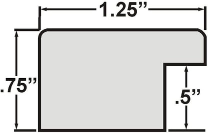 Craig Frames Bauhaus 125, 12x36 Picture Frame, White Satin Mica
