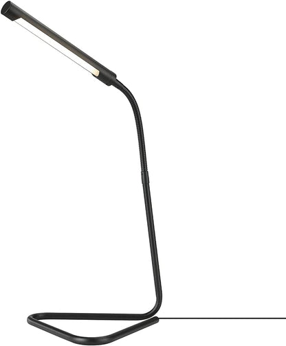 Globe Electric 56060 Arden 12" LED Integrated Desk Lamp, Adjustable Gooseneck, in-Line On Off Switch, USB Cable Included, 7 Watts, 200 Lumens,Black