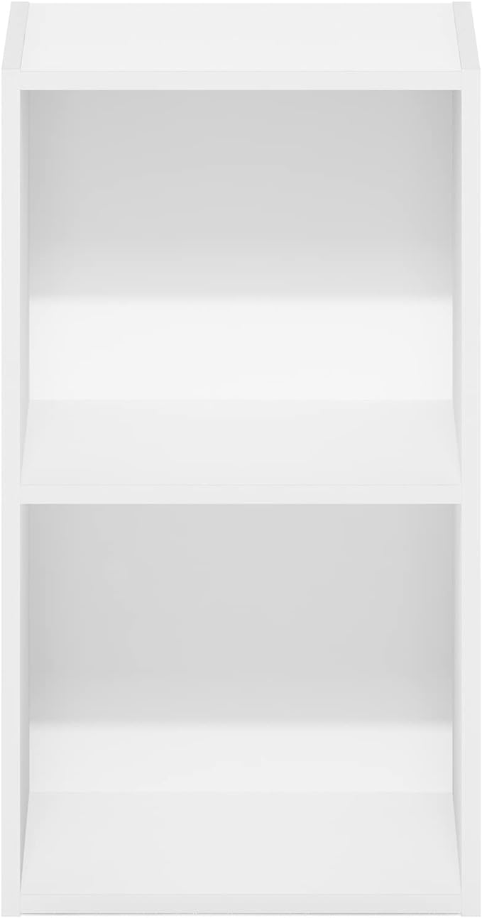 Furinno Luder Bookcase / Book / Storage, 2-Tier Cube, White