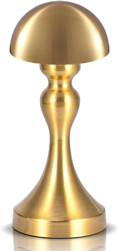 Portable LED Table Lamp, 3-Levels Brightness Metal Desk Lamp, 3 Color Touch Control Rechargeable Lamp, Night Light, Bedside Lamp,Dining Room Lamp (Gold)