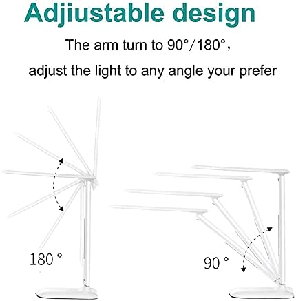 LaiduoleLED Desk Lamp with 3 Lighting Modes, 3 Brightness Level, Dimmable Foldable Eye-Caring 7W Desk Lamp with Touch Control for Studying Working Reading (White)