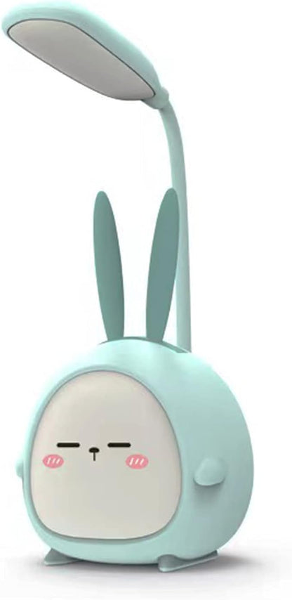 Mini Bunny Night Light, Portable LED Table Light, Cute Rabbit Foldable USB Rechargeable Reading Light Bedroom Children's Bedside Study (Blue Rabbit)