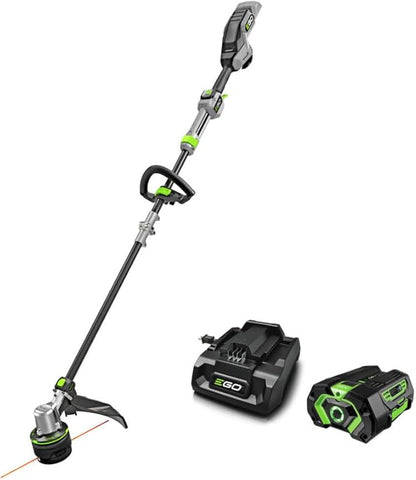 EGO POWER+ String Trimmer, Battery Powered, 16" Trimmer for Weeds and Grass with POWERLOAD, LINE IQ, Telescopic Carbon Fiber Shaft, Includes 56V 4.0Ah Battery and Charger - ST1623T