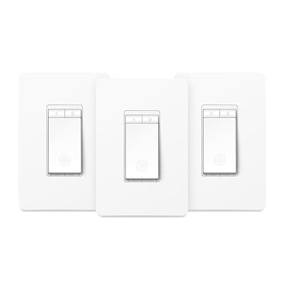 Kasa Smart Dimmer Switch HS220P3, Single Pole, Needs Neutral Wire, 2.4GHz Wi-Fi Light Switch Works with Alexa and Google Home, UL Certified,, No Hub Required, 3-Pack