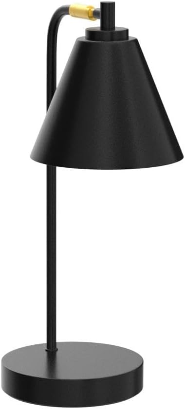 Industrial 3 Way Dimmable Touch Control Desk Lamp with 2 USB Ports & AC Outlet Bedside Nightstand Reading Lamp Flexible Head Farmhouse Black Table Lamp for Office Bedroom Living Room Bulb Included