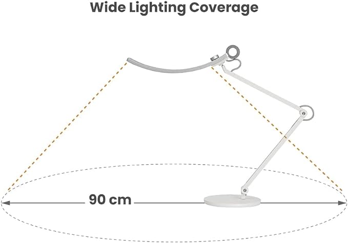 BenQ WiT e-Reading Desk Lamp | Eye-caring for Home Office, Reading, Study, Craft | Ultrawide, Bright, Dimmable with 13 Colour Modes | Adjustable Arm | Matte Silver