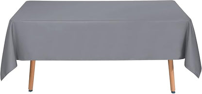 sancua Rectangle Tablecloth - 90 x 132 Inch - Water Resistant Spill Proof Washable Polyester Table Cloth, Decorative Fabric Table Cover for Dining Tables, Buffet Parties and Camping, Light Grey