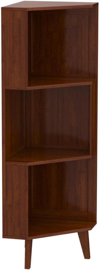 3-Shelf Corner Bookcase Industrial Corner Bookshelf A-Shaped Display Corner Storage Tall Bookshelf Multifunctional Storage Display Stand Shelf for Home Office Living Room Decoration…
