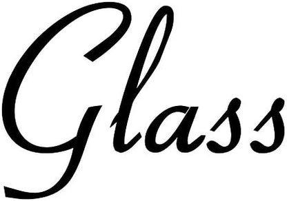 Glass 2.5w x 2h Label | Kitchen Pantry Organization | Die Cut Vinyl Decal | Black Retro Font (Sticker Only)