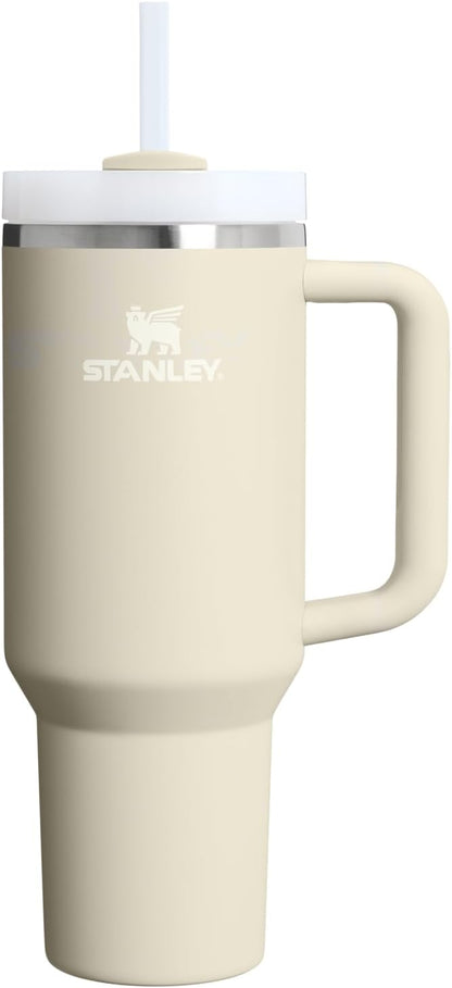 STANLEY Quencher H2.0 Flow State Tumbler, 40 oz, Toasted Almond | Handle and Straw | 3-Position Lid | Cup Holder Compatible for Travel | Insulated Stainless Steel Cup | BPA-Free