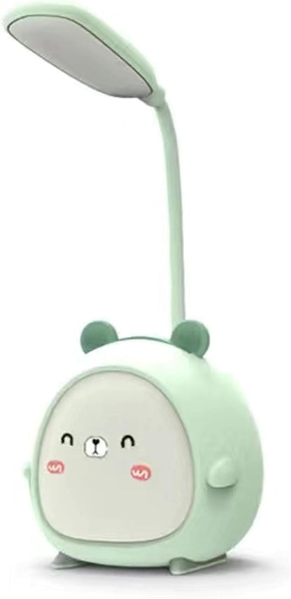 LED Desk Lamp，Mini Dog Night Light,Portable LED Table Light, Cute Foldable USB Rechargeable Reading Light Bedroom Children's Bedside Study (Green)