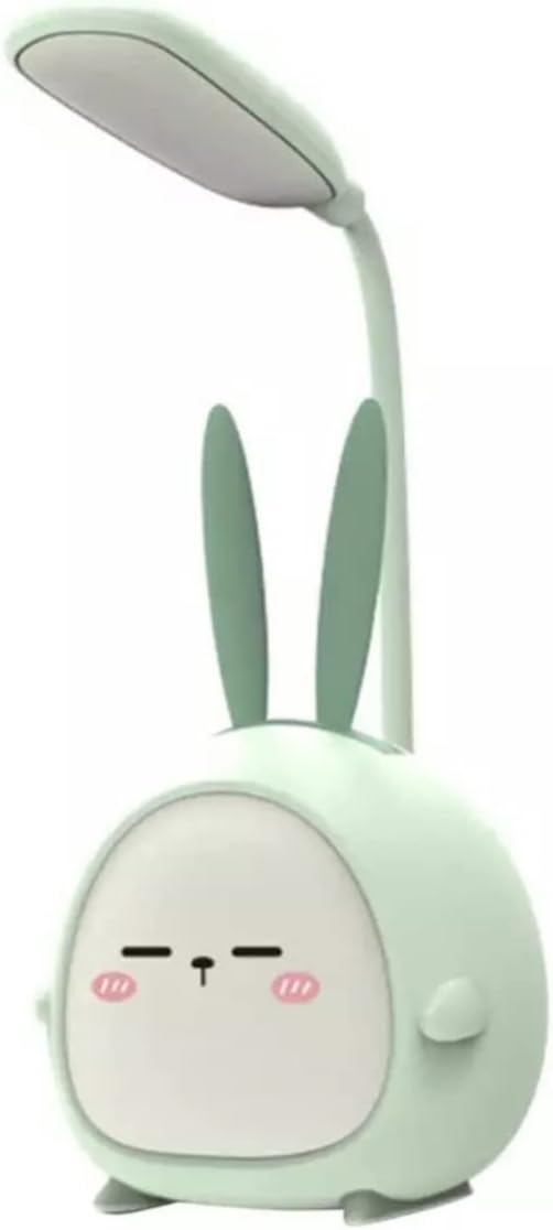 Portable LED Desk Lamp with Night Light Cute Bunny Foldable USB Charge Reading Light for Bedroom Kids Bedside Study (Green)