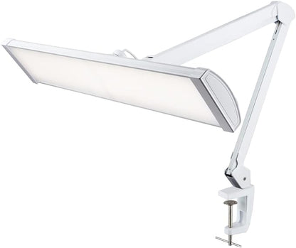 Neatfi Ultra 3,500 Lumen LED Desk Lamp, Color Correlated Temperature, 3 Light Modes, Dimmable, 45W, 26 Inch Wide Metal Shade, 540 SMD LEDs (CCT with Clamp, White)