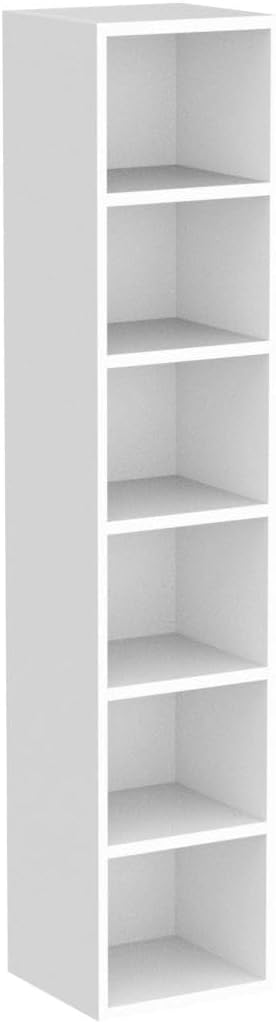 70.9 Inch Tall Narrow Bookcase, Corner Bookshelf 6 Tier Cube Display Shelf Storage Organizer for Small Space, White