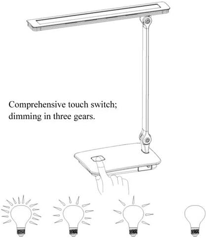 3-level Dimmable Touch Switch Folding LED Desk Lamp 7 Watt, Pure White 2403WH