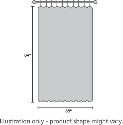LinenZone 38 x 84 Luxury White Knitted Lace Curtains. (Lisa 38 x 84, White) | 2 Elegant Knitted Lace Curtains with Floral Damask Design and Scalloped Bottom in 63, 84 and 96 Inch Sizes.