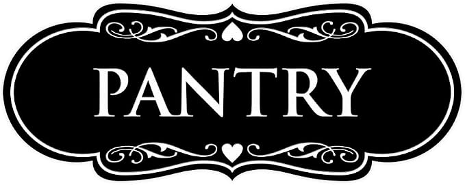 Designer Pantry Sign (Black) - Medium