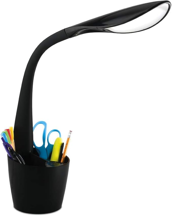 OttLite LED Desk Space Organizer Lamp - 4 Brightness Levels, Additional Storage, Great for Workstation, Offices, Dorms