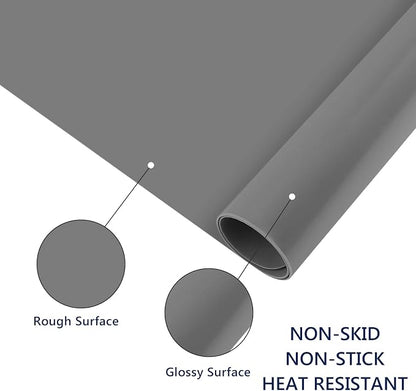 Gartful 2 Pack Silicone Crafting Mats, 15.7" x 11.8" Silicone Mat for Crafts, Large Heat Resistant Sheet for Jewelry Casting Molds, Epoxy Resin, Painting, Counter Table Protector, Placemat, Dark Gray