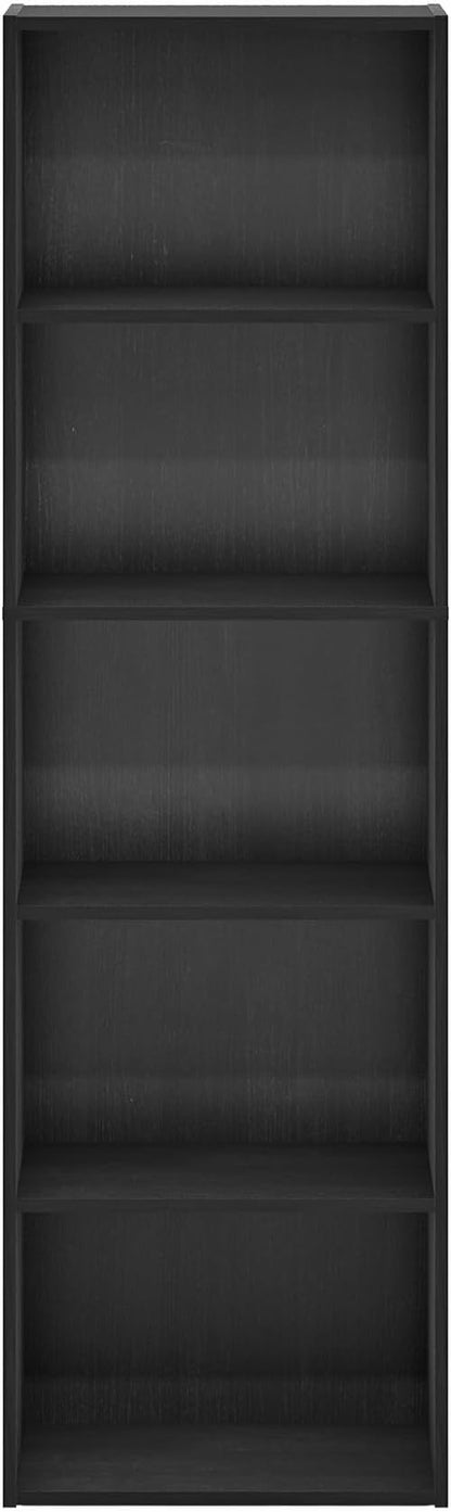 Furinno Luder Bookcase / Bookshelf / Storage Shelves, 5-Tier, Blackwood