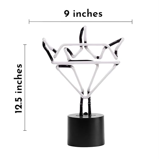 Amped & Co Diamond Bling Neon Desk Light and Room Decor, Real Neo, 12.5 x 9 inches, Neon Signs, led desk light wall decor, neon table light, diamond decor