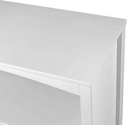 Shaker Style 3 Shelf Bookcase / Solid Wood / 36" High / Adjustable Shelving / Closed Back / Display Bookshelf for Living Room, Bedroom, Home and Office, White