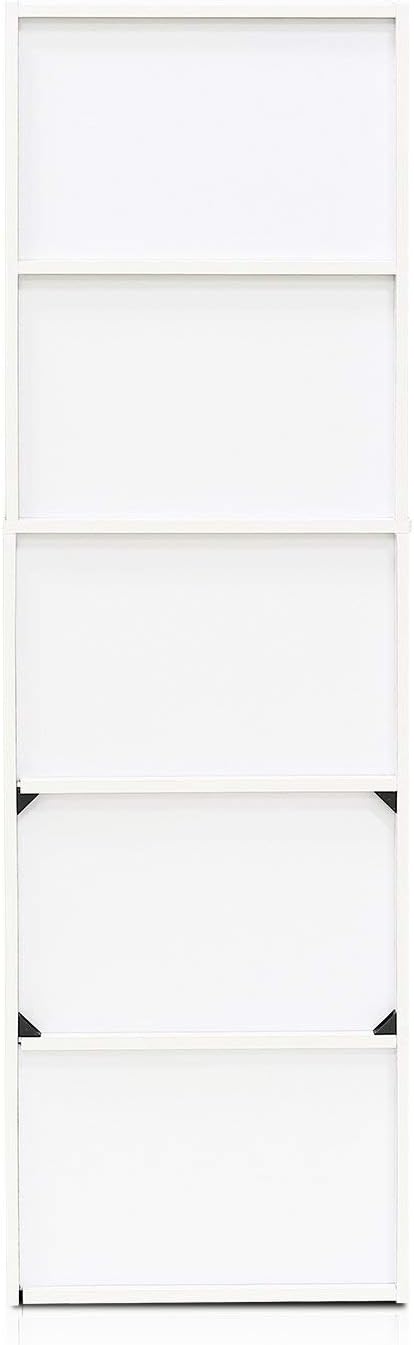 Furinno Luder Bookcase / Book / Storage , 5-Tier, White/Green