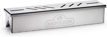 Napoleon Stainless Steel Smoker Box 67013 Add Smoky Flavor to BBQ, Easily Turn Gas Grill Into Smoker, Add Wood Chips or Chunks to Smoke Food on Barbecue 16.25 x 2.54 x 3.5