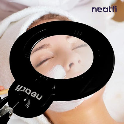 Neatfi XL Bifocals 1,200 Lumens Super LED Magnifying Lamp with Clamp, 3 Light Modes, Correlated Color Temperature Control (3000K-4500K-6000K), 12W, 120 Pcs SMD LED (Black, 6 Inch Lens)