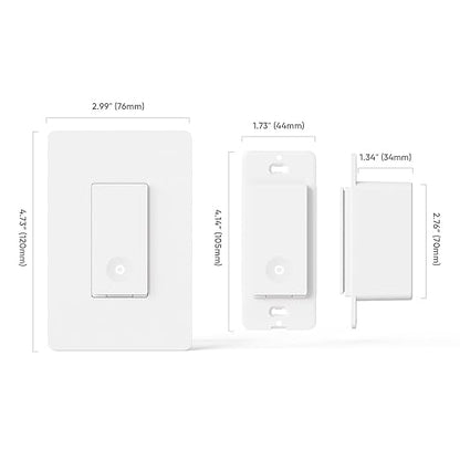 TREATLIFE 3 Way Smart Light Switch 4 Pack, 2.4GHz Wi-Fi Smart Switch Works with Alexa and Google Home, Neutral Wire Required, Remote Control, FCC Certified, No Hub Required