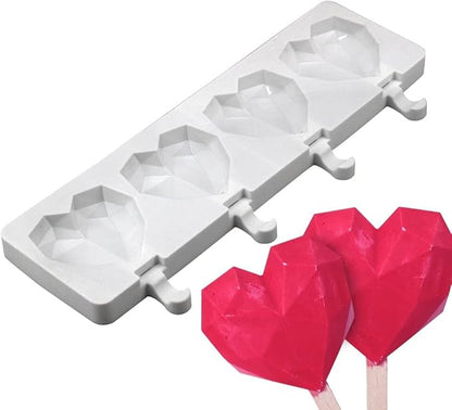 Popsicles Molds, Cake Pop Mold 4 Cavities Ice Pop Cakesicle Molds Silicone Ice Cream Mold, Silicone Popsicle Molds, Ice Pop Mold, Silicone Popsicles Molds for Kids, Reusable Popsicle Maker