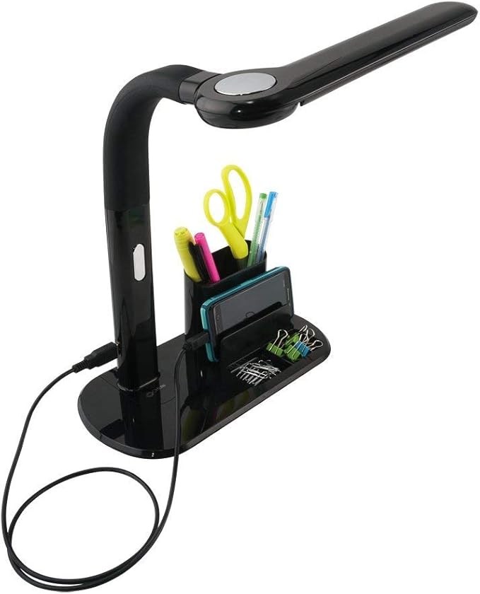 OttLite LED Pivoting Bankers Lamp with USB Charging Port