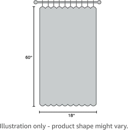 Hiasan Valance Curtains for Kitchen Blackout Thermal Insulated Solid Window Curtain Valance, Silver Grey, 60 x 18 Inches, 1 Panel