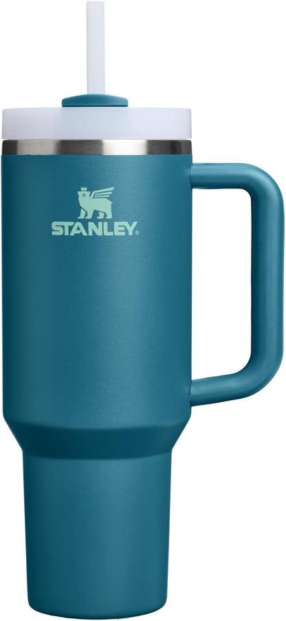 STANLEY Quencher H2.0 Flow State Tumbler, 40 oz, Coastal Teal | Handle and Straw | 3-Position Lid | Cup Holder Compatible for Travel | Insulated Stainless Steel Cup | BPA-Free
